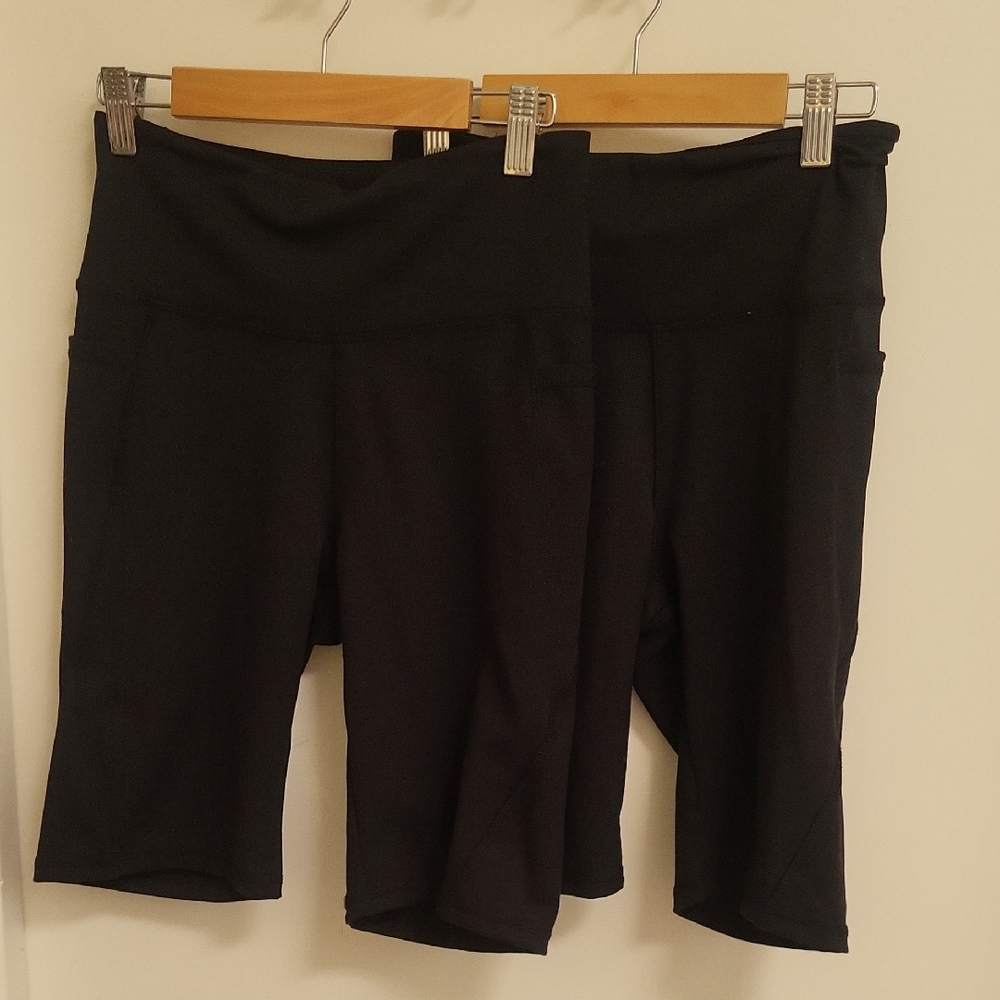 Bundle!2 Pairs Of Size Small Danskin Women's Black Bike Shorts